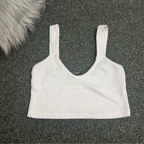 PREETYLITTLETHING White Underline Boning Style Corset Tank Top Casual Shirt Sz 4 - Picture 5 of 15